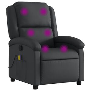 vidaXL Massagestoel echt leer zwart