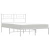 vidaXL Bedframe met hoofdbord metaal wit 140x200 cm