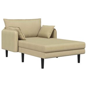 vidaXL Grote chaise longue Grijs groen Katoenen stof