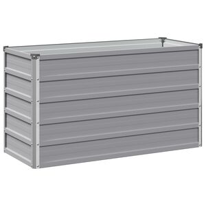 vidaXL Verhoogd Tuinbed Grijs 100 x 40 x 55 cm koudgewalst staal