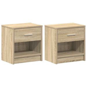 vidaXL Nachtkastjes 2 st met lade 39x28x41 cm sonoma eikenkleurig