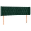 vidaXL Hoofdbord met randen 163x16x78/88 cm fluweel donkergroen