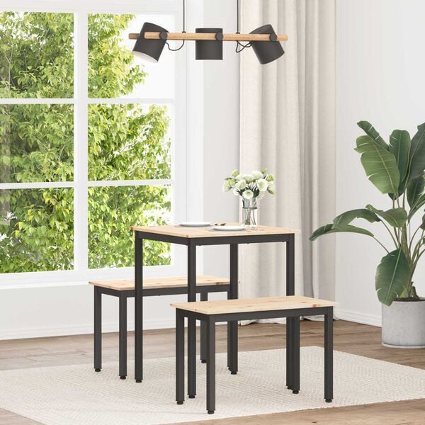 vidaXL Eettafel Naturel 150 x 90 x 75 cm Massief grenenhout