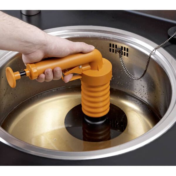 Drain Buster Afvoerontstopper handmatig oranje en zwart