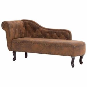 vidaXL Chaise longue kunstsu&egrave;de bruin
