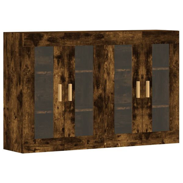 vidaXL Hangkasten 2 st bewerkt hout gerookt eikenkleurig