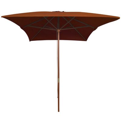 vidaXL Parasol met houten paal 200x300 cm terracottakleurig