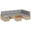 vidaXL Tuin Sofa Set met kussen met opslag 9 pcs Beige Poly riet