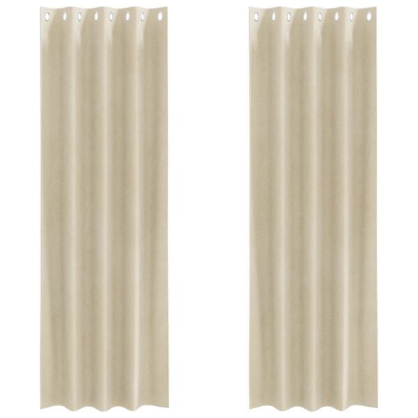 vidaXL Verduisterende gordijnen 2 pcs Cr&egrave;me 140 x 245 cm Fluweel