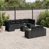 vidaXL 10-delige Loungeset met kussens poly rattan zwart