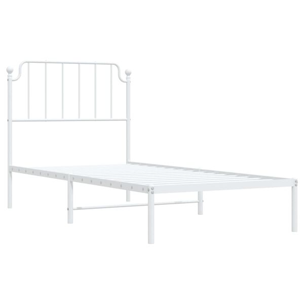 vidaXL Bedframe met hoofdbord metaal wit 90x190 cm
