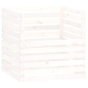 vidaXL Compostbak 80x80x78 cm massief grenenhout wit