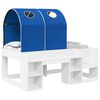 vidaXL Bed met Tunnel met plank 3 st Wit en Blauw Bewerkt hout
