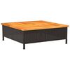 vidaXL Tuintafel 70x70x25 cm poly rattan en acaciahout zwart