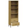vidaXL Boekenkast met 2 lades OSLO 60x35x180 cm massief hout bruin