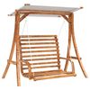 vidaXL Schommelbank met luifel vurenhout met teak afwerking
