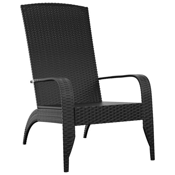 vidaXL Tuinstoel Adirondack Zwart Poly Rattan