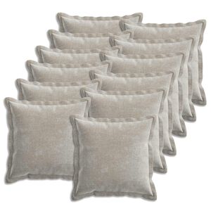vidaXL Kussensloop 12 pcs HOUTEN Lichtgrijs 45 x 45 cm Chenille Stof