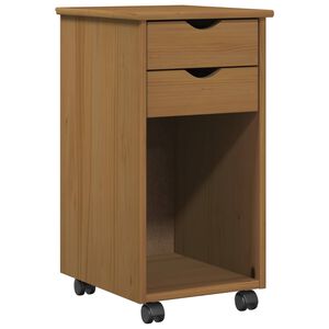 vidaXL Rolling Kast HoningBruin 34 x 39 x 65,5 cm Massief grenenhout