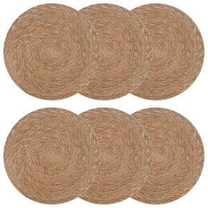 vidaXL Zeegroene placemats 6 st Naturel 100% Zeegras