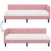 vidaXL Hoekbedframe met Matras Anders 2 pcs Grijs Fluweel
