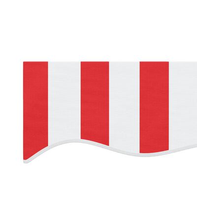vidaXL Vervangingsdoek voor luifel gestreept 4x3,5 m rood en wit