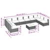 vidaXL 11-delige Loungeset met kussens poly rattan zwart