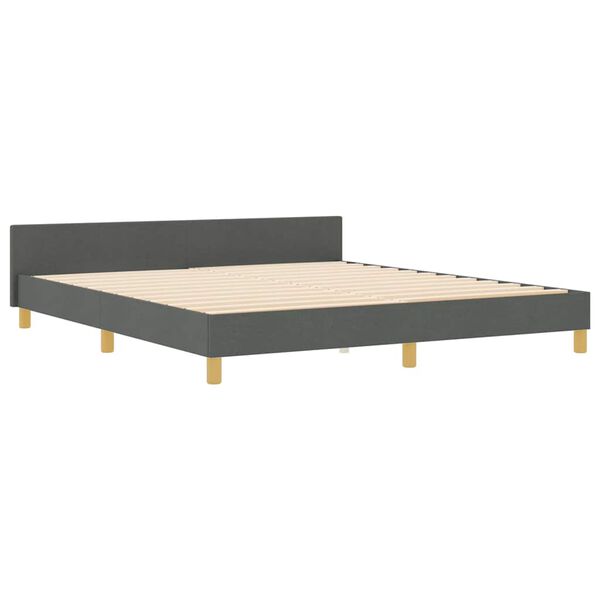 vidaXL Bedframe met hoofdeinde Donkergrijs 180 x 200 cm Stof