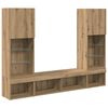 vidaXL TV Wand Eenheden met LED 5 pcs Artisan Eiken Bewerkt hout