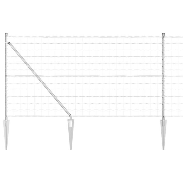 vidaXL Hek met Paal Zilver 1,2 x 10 m Staal