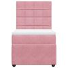 vidaXL Boxspring met matras fluweel roze 90x200 cm