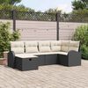 vidaXL Tuin Sofa Set met kussen met opslag 6 pcs Zwart Poly riet