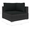 vidaXL 6-delige Loungeset met kussens poly rattan zwart