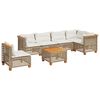 vidaXL 7-delige Loungeset met kussens poly rattan beige