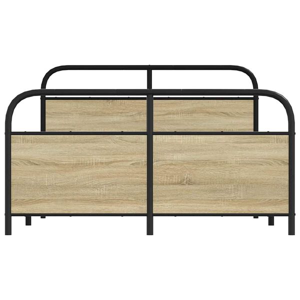 vidaXL Bedframe zonder matras bewerkt hout sonoma eikenkleur 120x200cm
