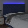 vidaXL Hoofdbord LED 200x7x118/128 cm stof blauw
