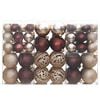 vidaXL Kerstballen 100 st 3/4/6 cm champagnekleurig en bruin