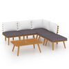 vidaXL 6-delige Loungeset met kussens massief acaciahout