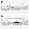 vidaXL Buiten bankenset met kussen 8 pcs Natuurlijk en Lichtgrijs