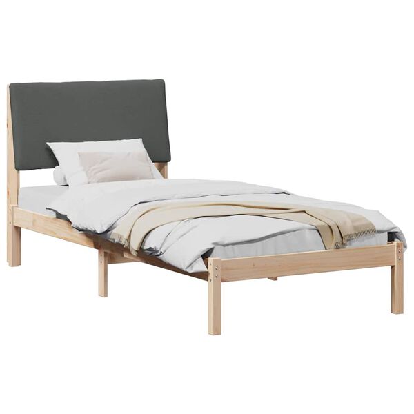 vidaXL Bedframe Bruin en donkergrijs 100 x 200 cm Massief grenenhout