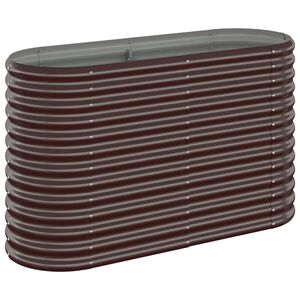 vidaXL Plantenbak 114x40x68 cm gegalvaniseerd staal bruin