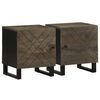 vidaXL Nachtkastjes 2 st 40x33x46 cm massief mangohout zwart