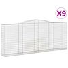 vidaXL Schanskorven 9 st gewelfd 400x50x160/180 cm ijzer