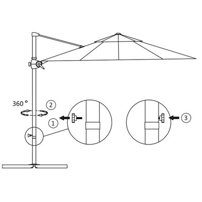 vidaXL Parasol met draagbare voet zandkleurig