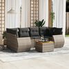 vidaXL 7-delige Loungeset met kussens poly rattan grijs