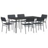 vidaXL Eetkamerset 7 st Antraciet 165 x 80 x 72 cm Staal