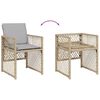 vidaXL 7-delige Tuinset met kussens poly rattan beige