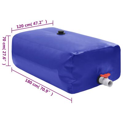 vidaXL Watertank met kraan opvouwbaar 1500 l PVC