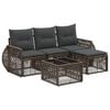 vidaXL Tuinbankenset 5 pcs Grijs en Donkergrijs poly rattan