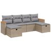 vidaXL 6-delige Loungeset met kussens poly rattan gemengd beige